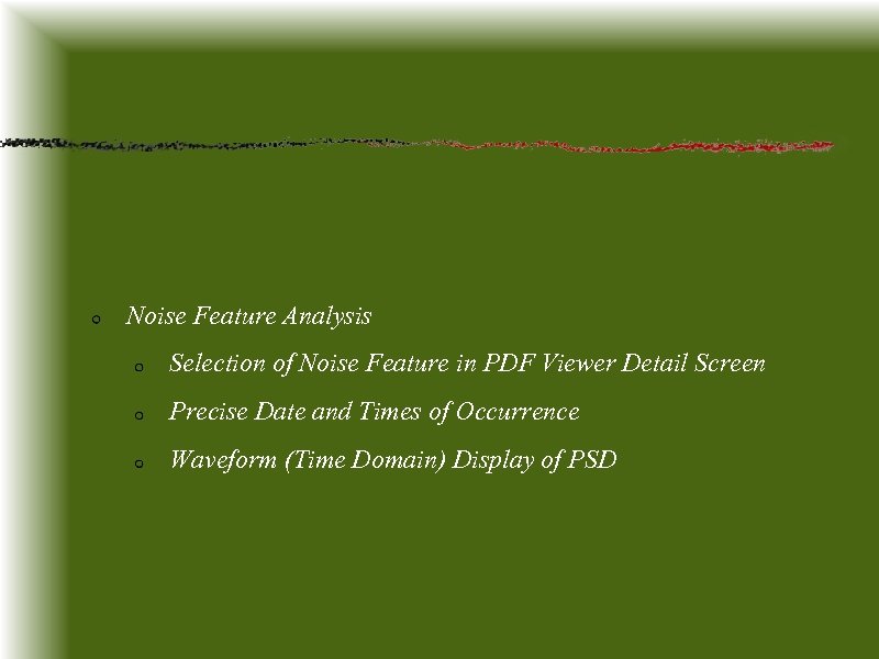 Noise Feature Analysis Selection of Noise Feature in PDF Viewer Detail Screen Precise Date