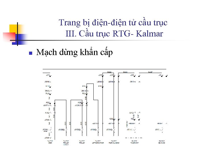 Trang bị điện-điện tử cầu trục III. Cầu trục RTG- Kalmar n Mạch dừng
