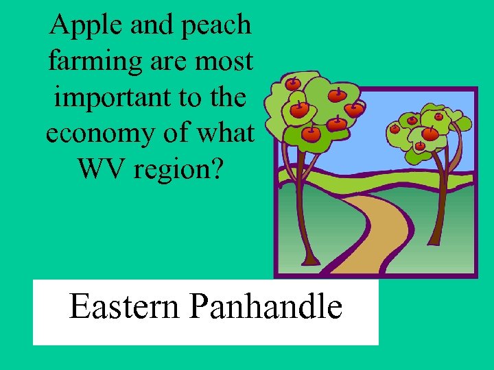 Apple and peach farming are most important to the economy of what WV region?