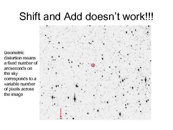 Shift and Add doesn’t work!!! Geometric distortion means a fixed number of arcseconds on
