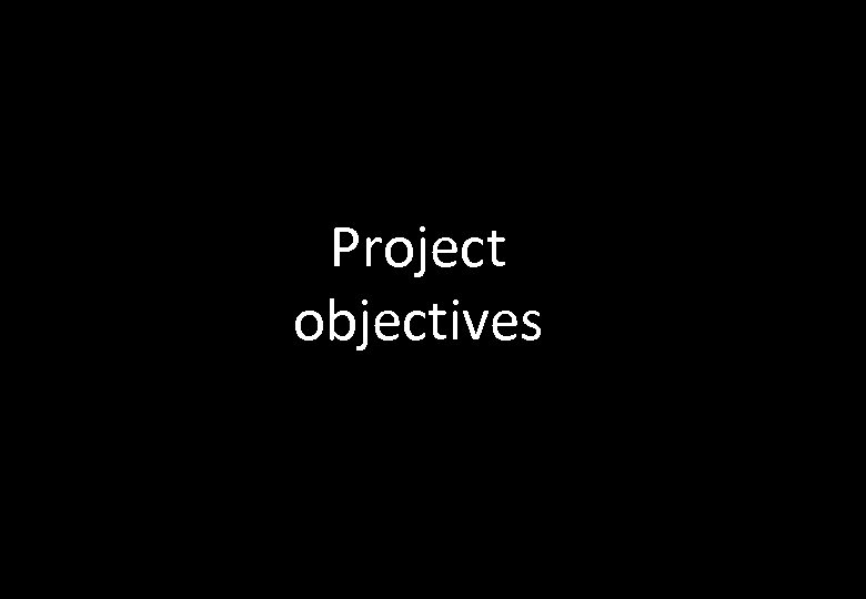 Project objectives 