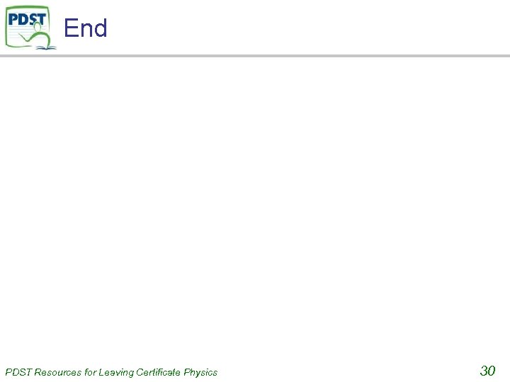 End PDST Resources for Leaving Certificate Physics 30 