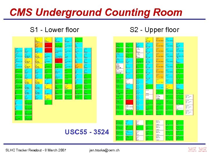 CMS Underground Counting Room S 1 - Lower floor S 2 - Upper floor