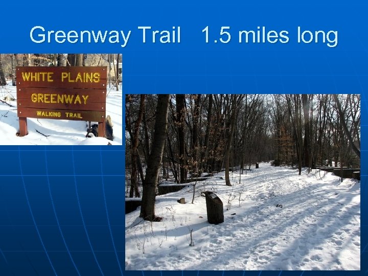 Greenway Trail 1. 5 miles long 