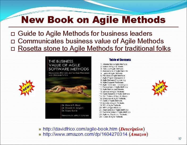 New Book on Agile Methods o o o Guide to Agile Methods for business