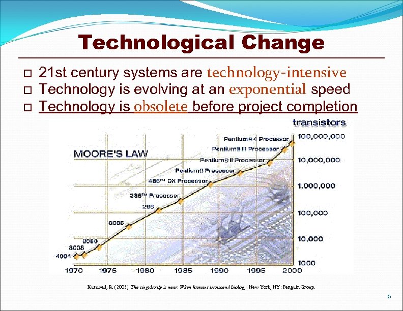 Technological Change o o o 21 st century systems are technology-intensive Technology is evolving