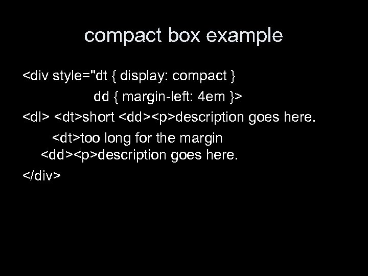 compact box example <div style=