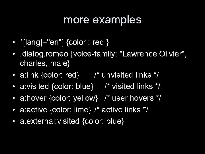 more examples • *[lang|=