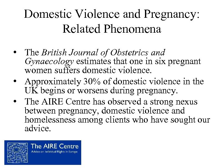 Domestic Violence and Pregnancy: Related Phenomena • The British Journal of Obstetrics and Gynaecology