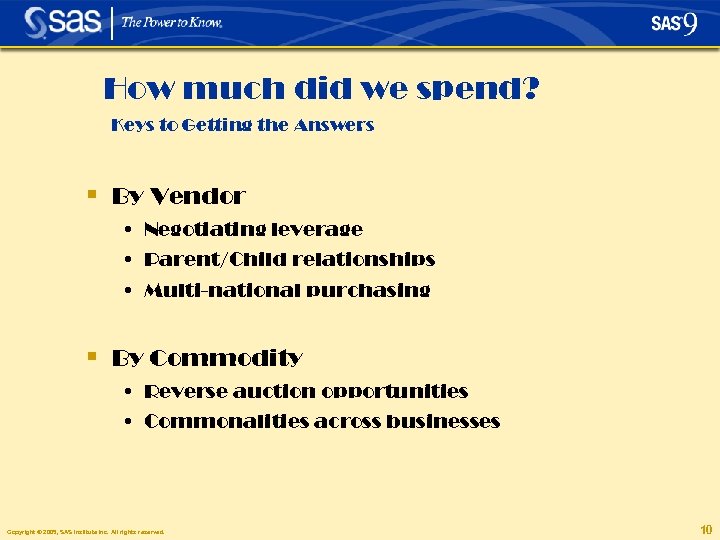 How much did we spend? Keys to Getting the Answers § By Vendor •