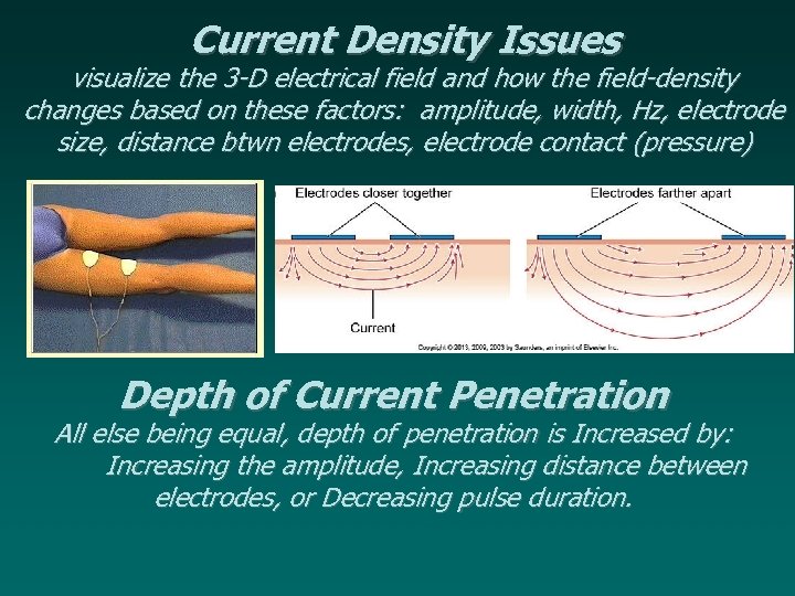 Current Density Issues visualize the 3 -D electrical field and how the field-density changes