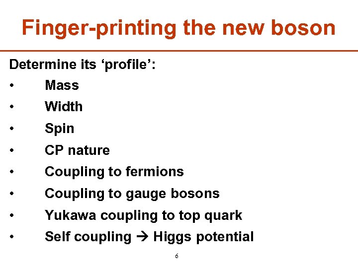 Finger-printing the new boson Determine its ‘profile’: • Mass • Width • Spin •