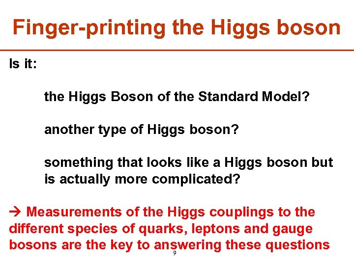 Finger-printing the Higgs boson Is it: the Higgs Boson of the Standard Model? another