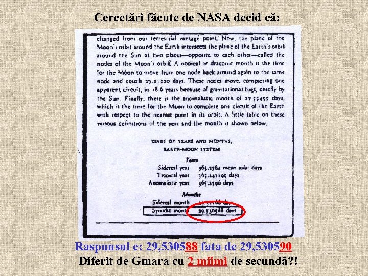 Cercetări făcute de NASA decid că: Raspunsul e: 29, 530588 fata de 29, 530590
