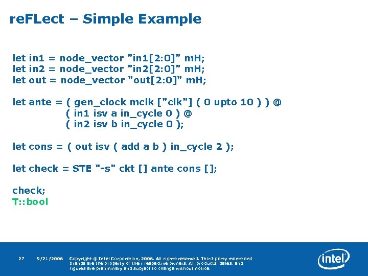 re. FLect – Simple Example let in 1 = node_vector "in 1[2: 0]" m.