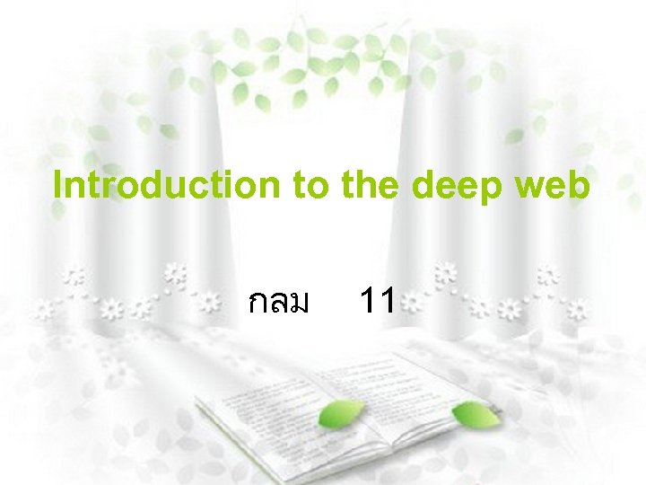 Introduction to the deep web กลม 11 