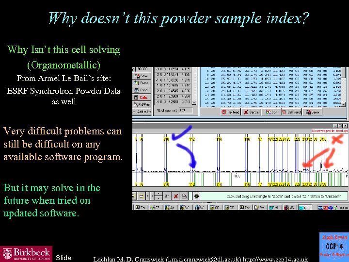 Why doesn’t this powder sample index? Why Isn’t this cell solving (Organometallic) From Armel