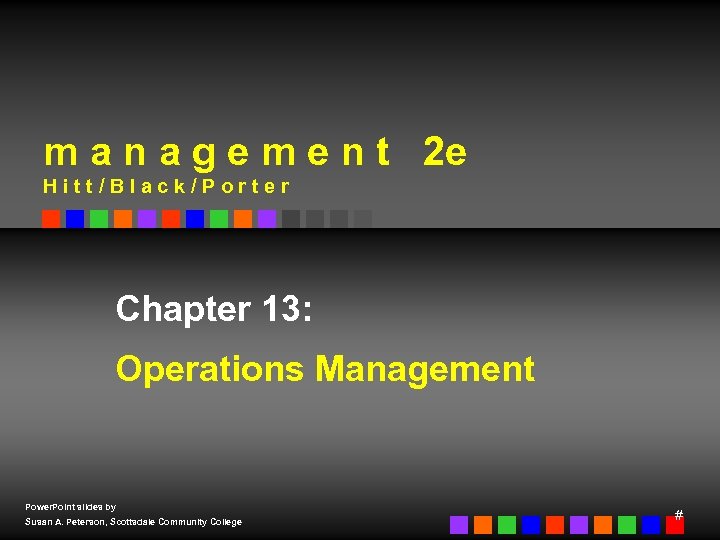 m a n a g e m e n t 2 e Hitt/Black/Porter Chapter