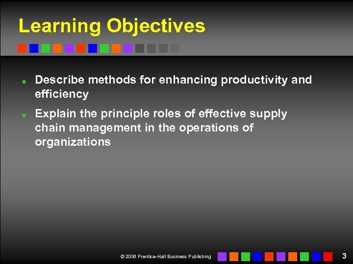 Learning Objectives Describe methods for enhancing productivity and efficiency Explain the principle roles of