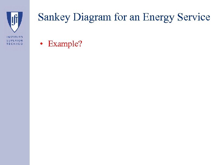 Sankey Diagram for an Energy Service • Example? 