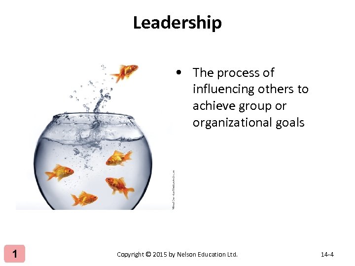 Leadership • The process of influencing others to achieve group or organizational goals 4