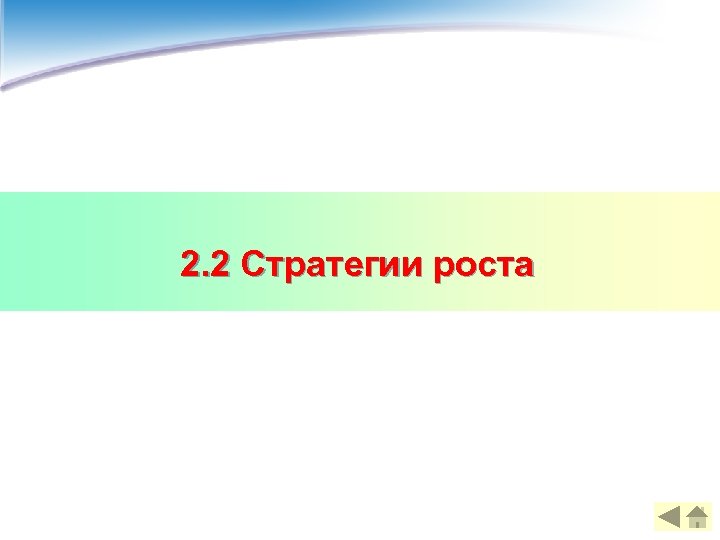 2. 2 Стратегии роста 
