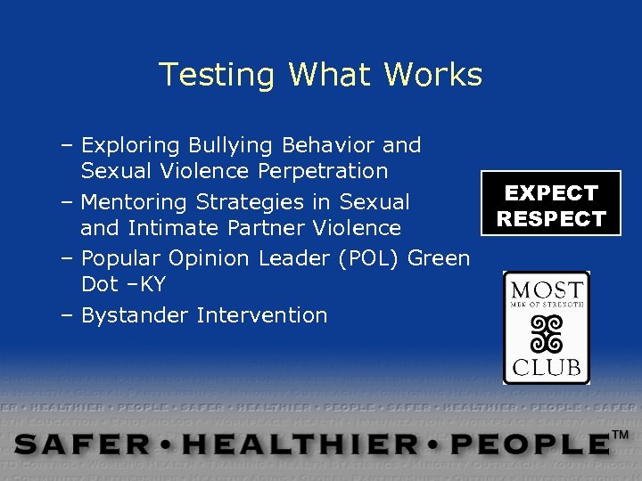 Testing What Works – Exploring Bullying Behavior and Sexual Violence Perpetration – Mentoring Strategies