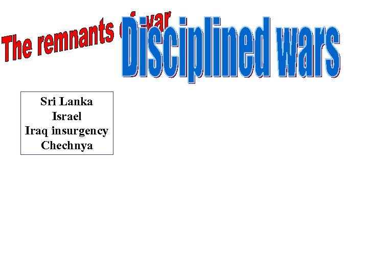 Sri Lanka Israel Iraq insurgency Chechnya 