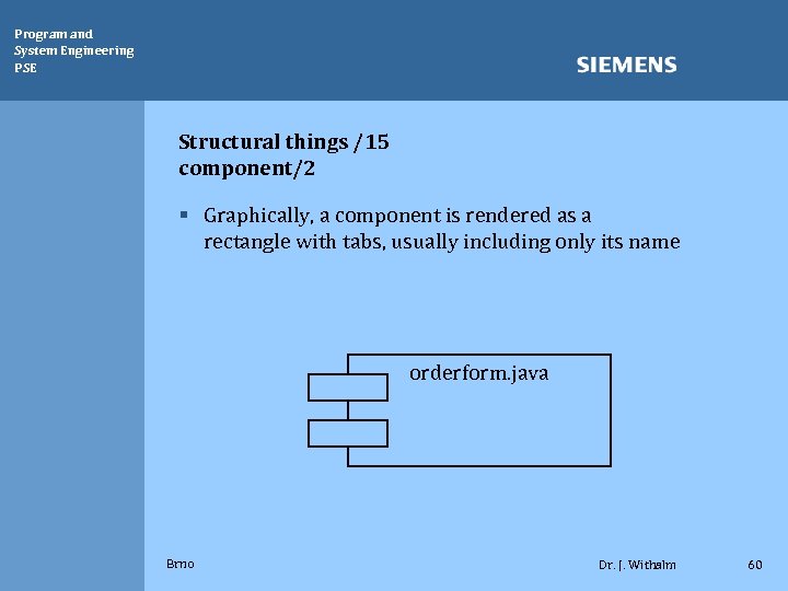 Program and System Engineering PSE Structural things /15 component/2 § Graphically, a component is