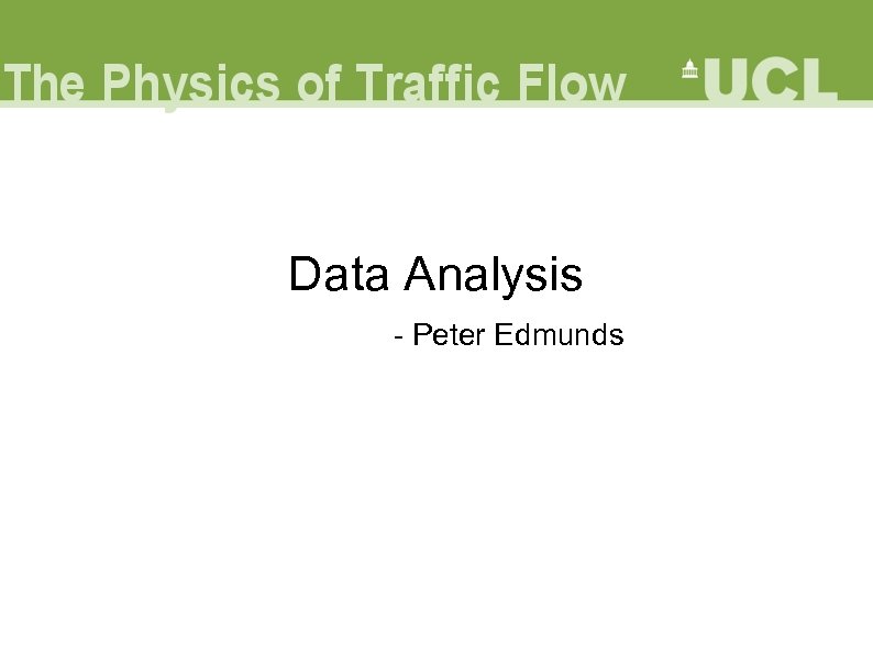 Data Analysis - Peter Edmunds 