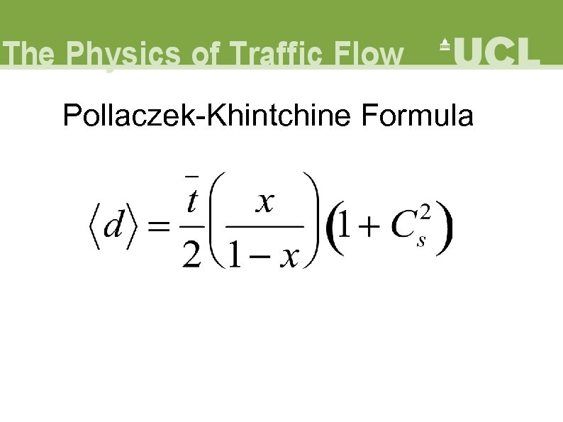 Pollaczek-Khintchine Formula 