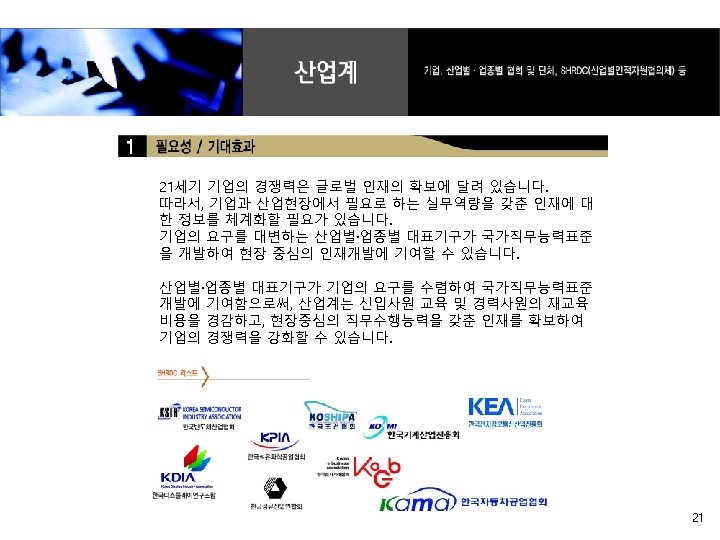 21세기 기업의 경쟁력은 글로벌 인재의 확보에 달려 있습니다. 따라서, 기업과 산업현장에서 필요로 하는 실무역량을