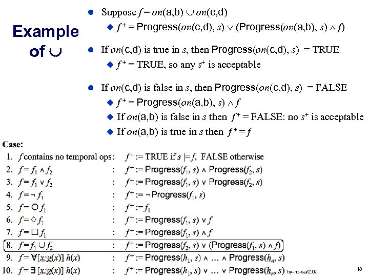  If on(c, d) is true in s, then Progress(on(c, d), s) = TRUE