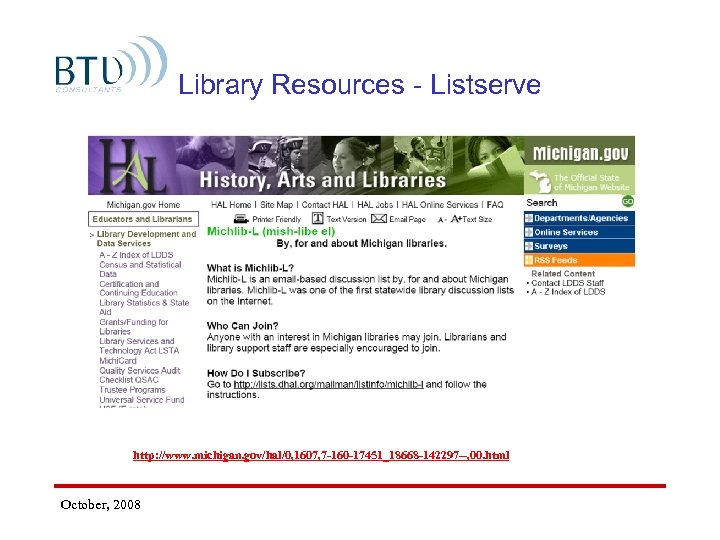 Library Resources - Listserve http: //www. michigan. gov/hal/0, 1607, 7 -160 -17451_18668 -142297 --,