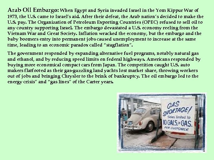 Arab Oil Embargo: When Egypt and Syria invaded Israel in the Yom Kippur War