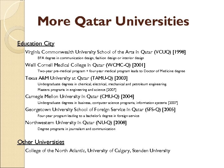 More Qatar Universities Education City Virginia Commonwealth University School of the Arts in Qatar