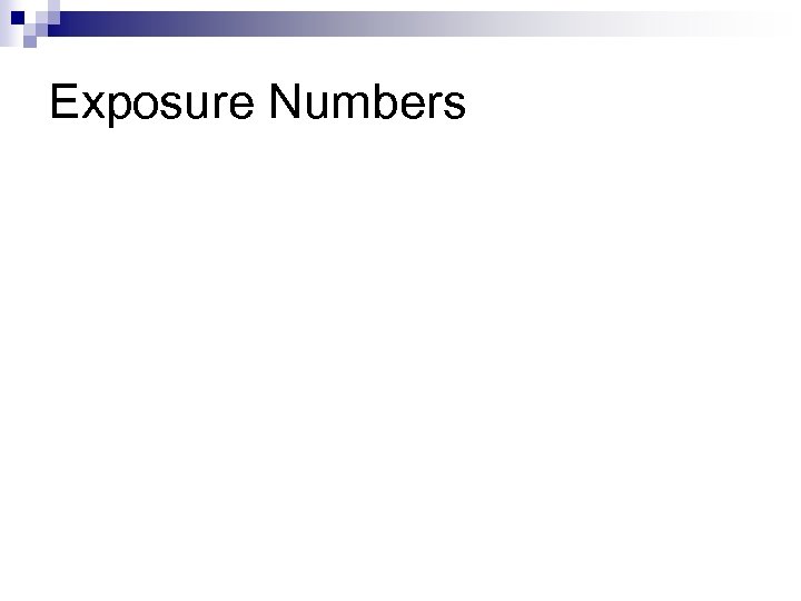 Exposure Numbers 