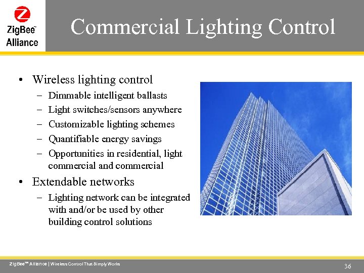 Commercial Lighting Control Wireless Control That Simply Works • Wireless lighting control – –