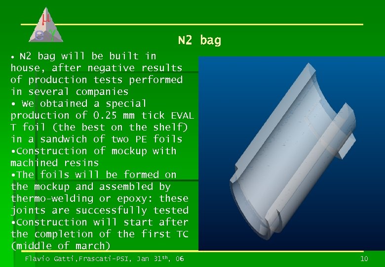 N 2 bag will be built in house, after negative results of production tests