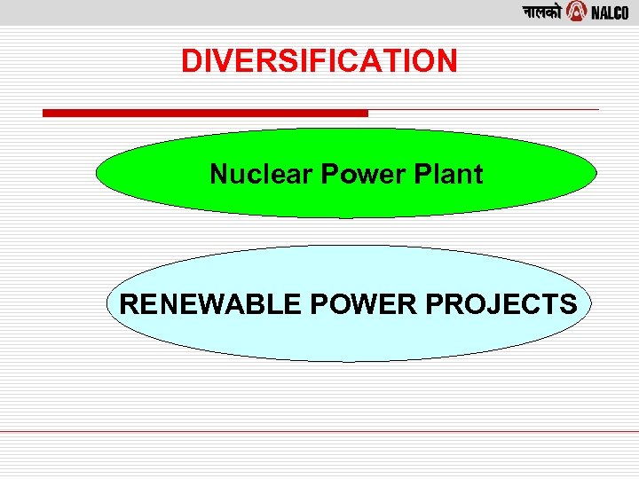 DIVERSIFICATION Nuclear Power Plant RENEWABLE POWER PROJECTS 