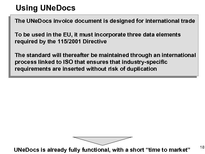 Using UNe. Docs The UNe. Docs invoice document is designed for international trade To