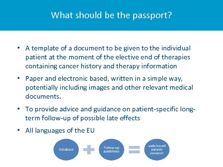 What should be the passport? • A template of a document to be given
