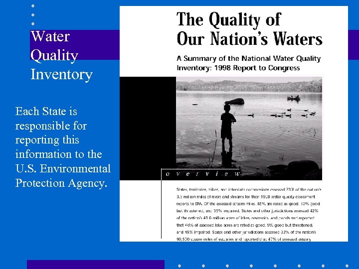 Water Quality Inventory Each State is responsible for reporting this information to the U.