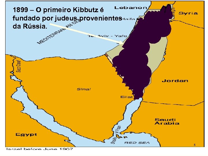 1899 – O primeiro Kibbutz é fundado por judeus provenientes da Rússia. 5 