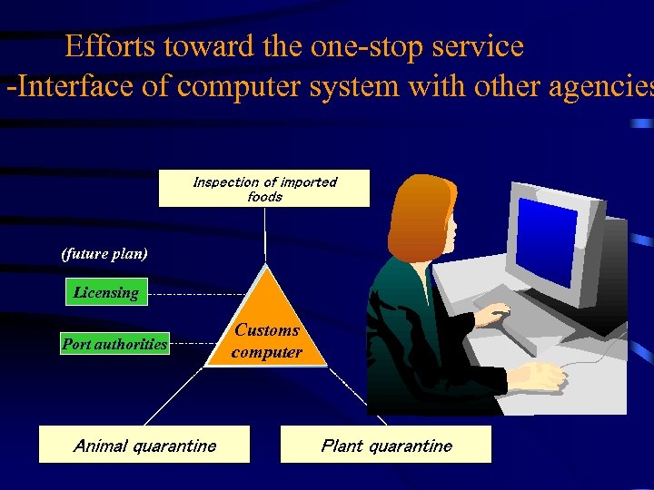 Efforts toward the one-stop service -Interface of computer system with other agencies (future plan)