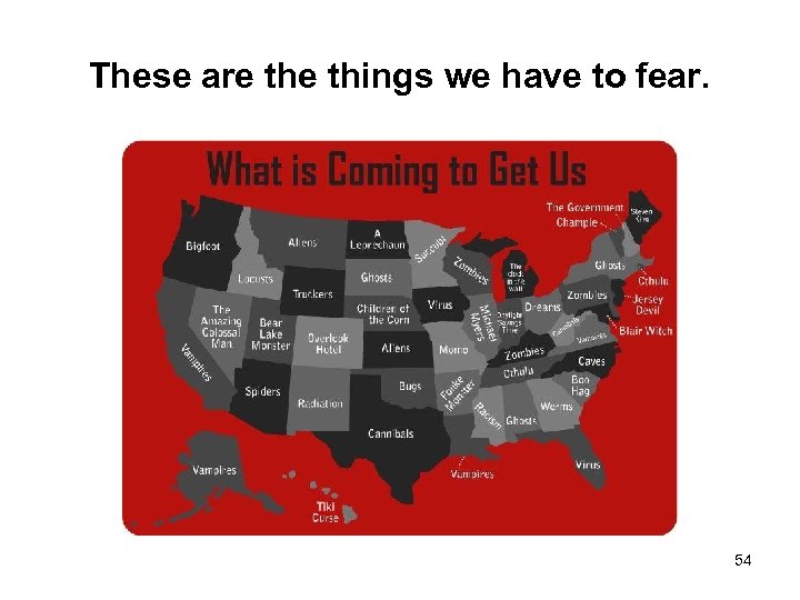 These are things we have to fear. 54 
