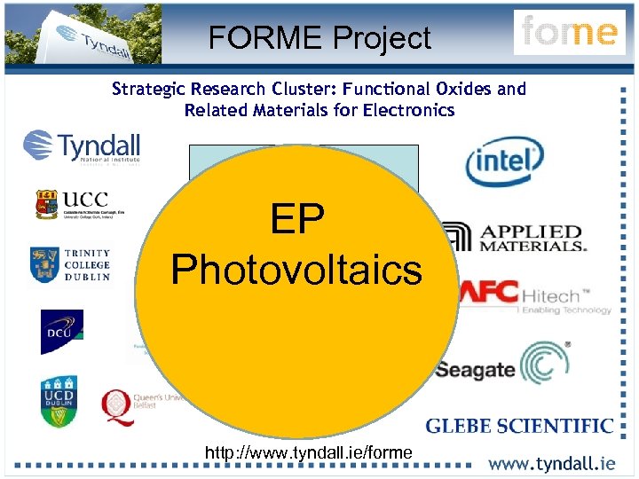 FORME Project Strategic Research Cluster: Functional Oxides and Related Materials for Electronics 16 Lead