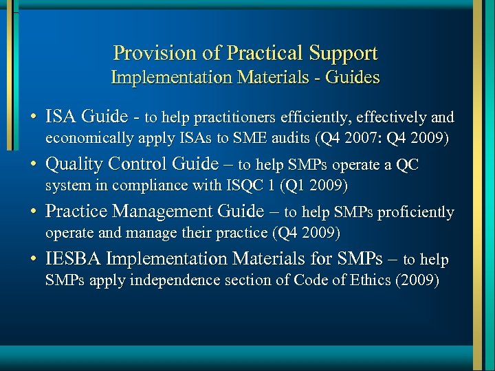 Provision of Practical Support Implementation Materials - Guides • ISA Guide - to help