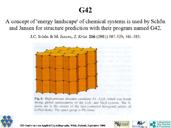 G 42 A concept of 'energy landscape' of chemical systems is used by Schön