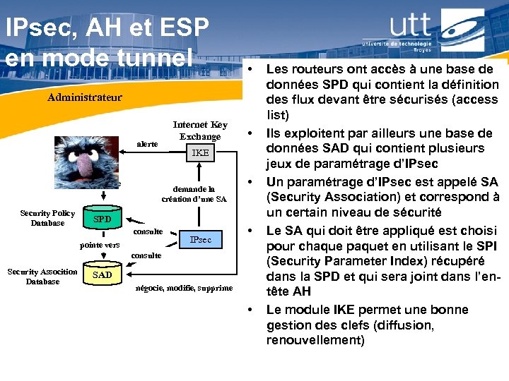 IPsec, AH et ESP en mode tunnel • Administrateur Internet Key Exchange alerte configure
